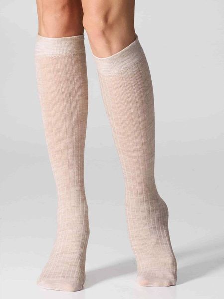 knee high wool merino (2 пари) beige/brown 1606 1606 фото