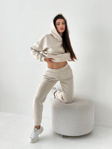 спортивний костюм на флісі беж XXL 1056 1056 фото